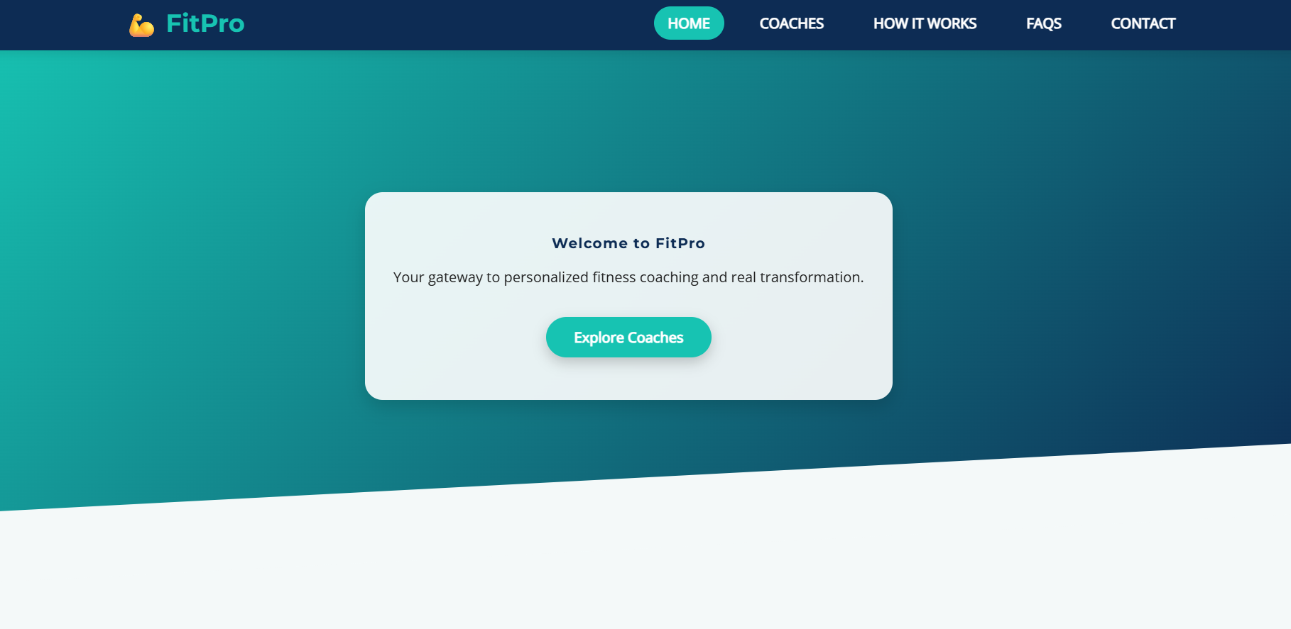 Screenshot of the Fit-Pro site homepage